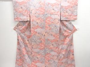 未使用品　仕立て上がり　辻ヶ花模様小紋着物